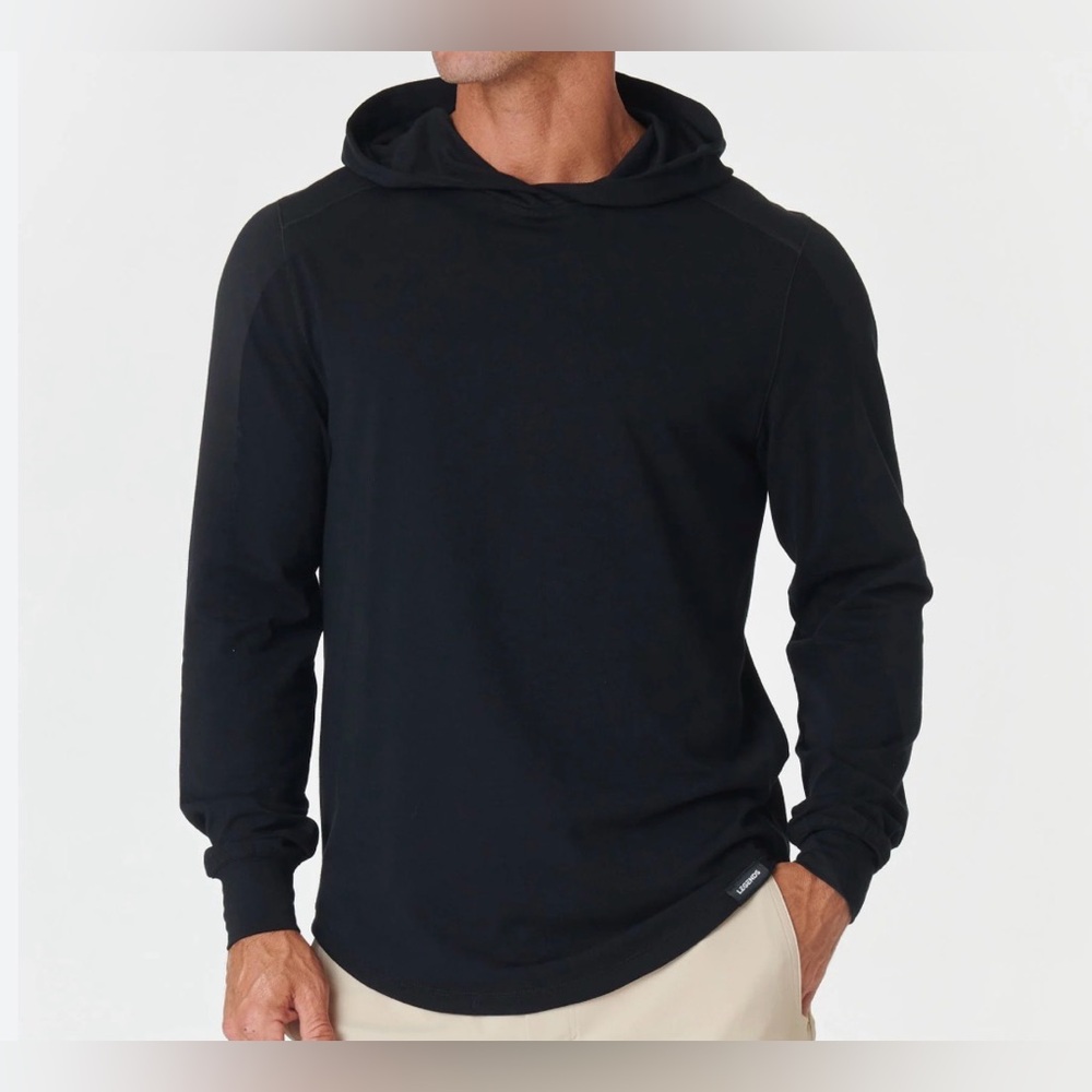 Men's Legends Navy or Washed Denim Blue Hooded Long-Sleeve Shirt